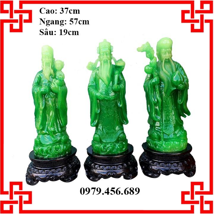 Tượng Phúc lộc Thọ Bộ Rời Màu Xanh