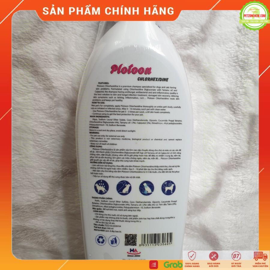 Sữa tắm cho chó mèo Fay Plotoon Chlorhexidine - 300ml chống viêm da - nấm da - ngứa - nhiễm trùng