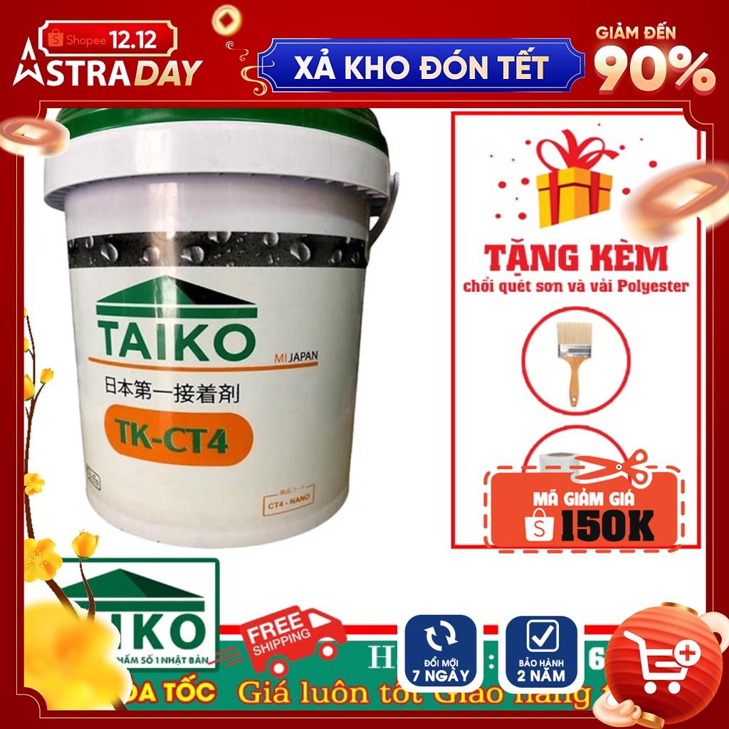 Keo Sơn Chống Thấm Dột 1 Thành Phần TAIKOMI CT4 - Chuyên Xử Lý Chống Thấm Ngược, Môi Trường Ẩm, Bể Âm, Hố Thang Máy, Nhà Vệ Sinh - Thùng 1 Lít, 5 Lít, 10 Lít và 18 Lít / Tặng kèm thêm Vải Polyester và chổi