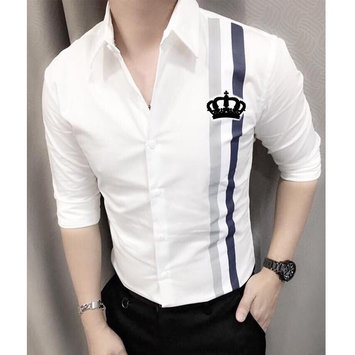 Áo sơ mi tay dài vải kate co giãn