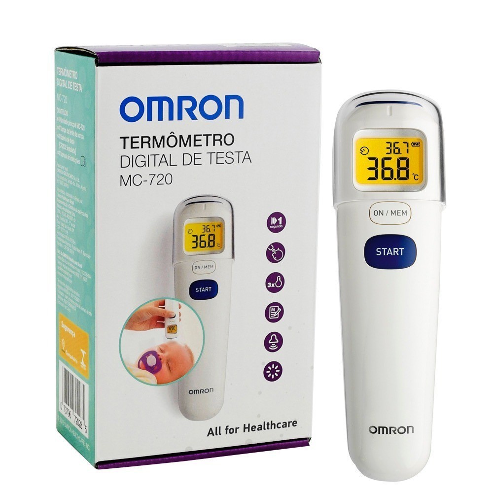 Nhiệt Kế Đo Trán Từ Xa Không Tiếp Xúc Với Da Omron MC 720 - Thương Hiệu Số 1 Nhật Bản