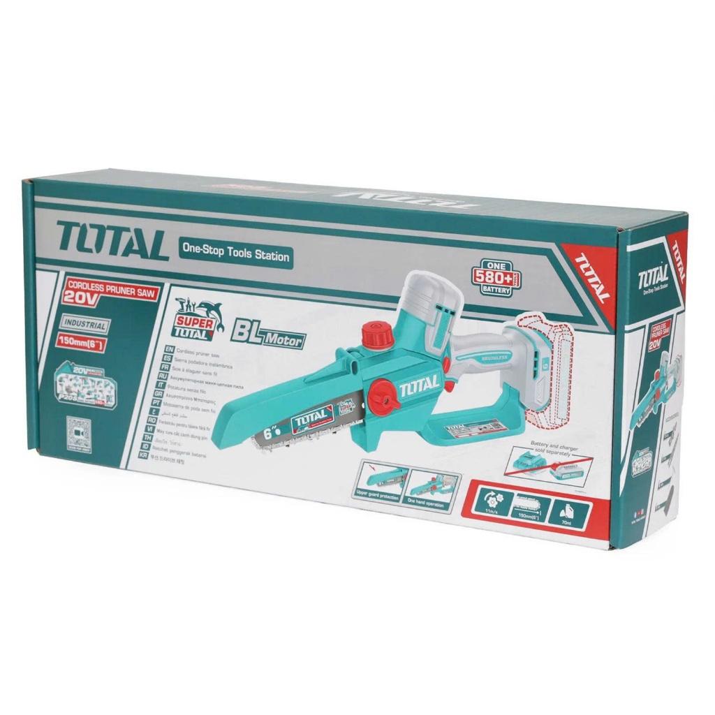 MÁY CƯA XÍCH MINI KHÔNG CHỔI THAN DÙNG PIN 20V TGSLI20662 TOTAL -HÀNG CHÍNH HÃNG