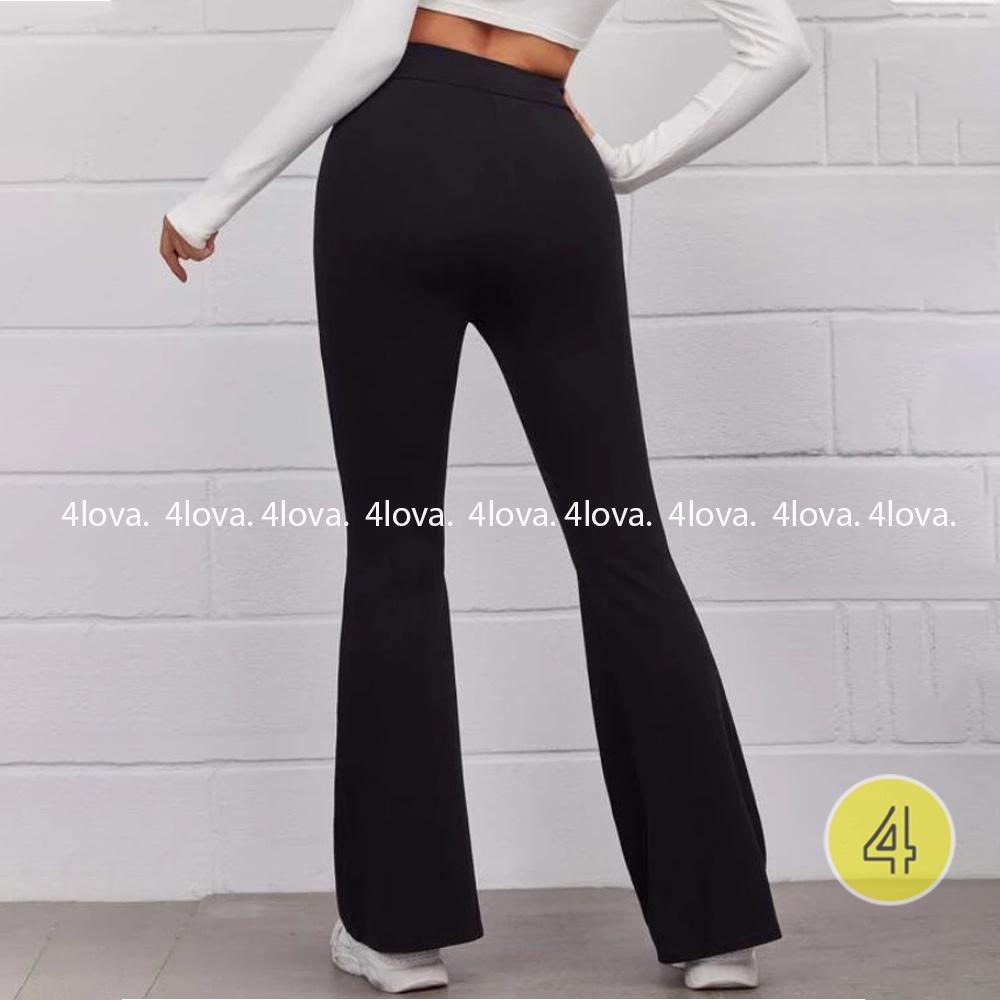 Quần ống loe 4Lova nữ lưng cạp cao co giãn form đẹp legging bigsize chất cotton dày dặn dáng dài Q13