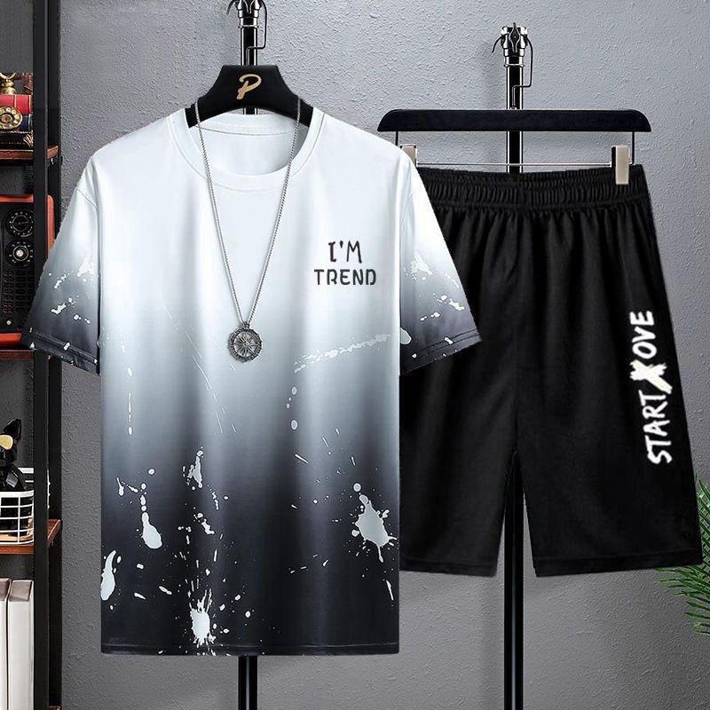 Bộ Đồ Nam Nữ Unisex Mùa Hè Ngắn Tay Cổ Tròn Họa Tiết Loang Vẩy Sơn Hot Trend Thời Trang Zenkonu QA NAM 1000104