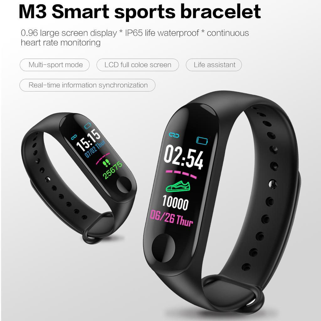 M3 Bluetooth Smart Watch Heart Rate / Blood Pressure Monitor Tracker Black