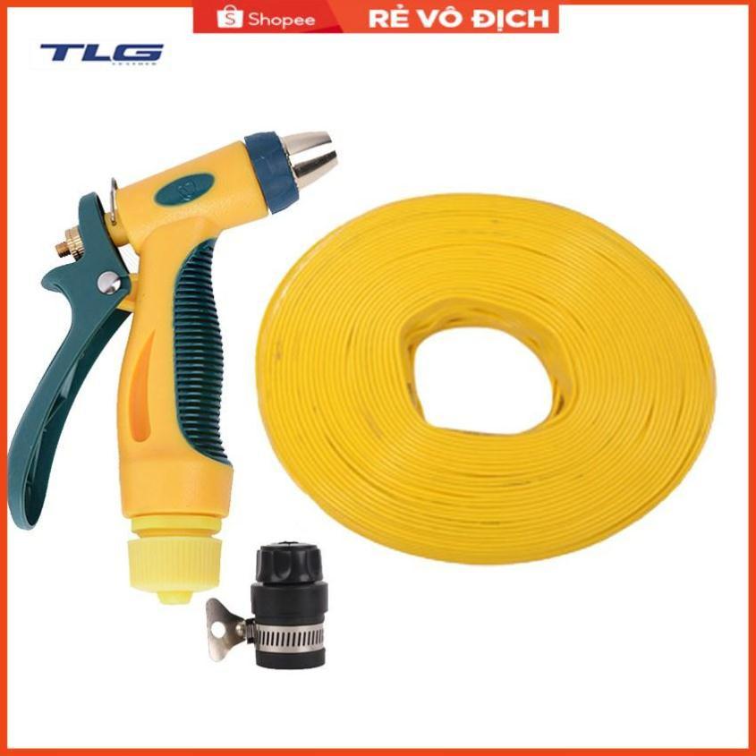 Bộ dây vòi xịt nước rửa xe,tưới cây tăng áp 3 lần 15m (nối nhựa đen 713-2)