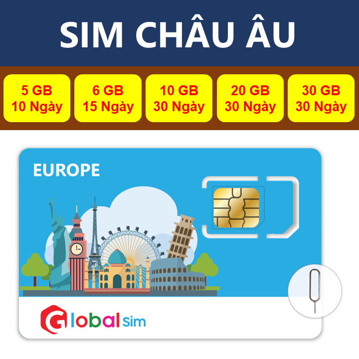 SIM CHÂU ÂU 40 NƯỚC - GÓI CỐ ĐỊNH (HÀNG CHÍNH HÃNG)