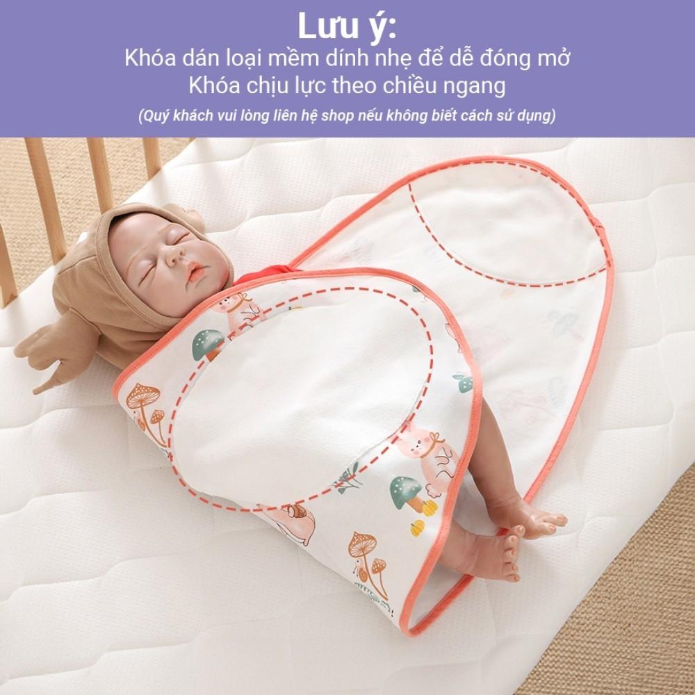Khăn quấn bé sơ sinh chống giật mình, vải cotton mềm mại loại mỏng, dùng làm ủ quấn tay cho bé, quấn chũn mùa hè