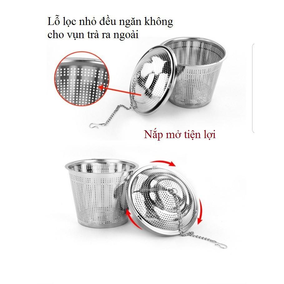 Lọc Trà Inox 304 HÌNH TRỤ Mạ Bạc Siêu Trắng Sáng - Có Dây Treo( SP nhiều kích thước)