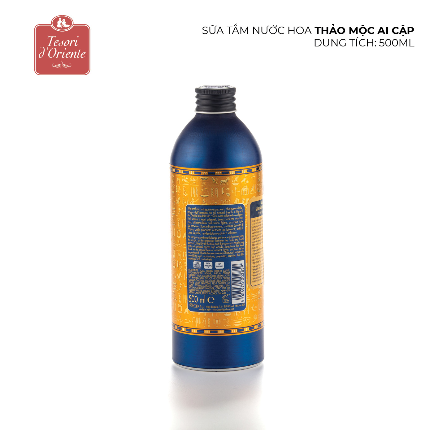 Sữa tắm nước hoa Tesori d'Oriente Thảo mộc Ai Cập 500ml nhập khẩu Ý