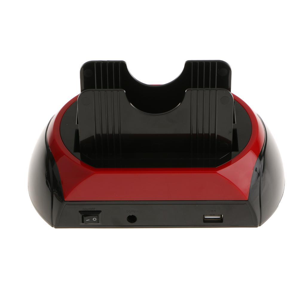 2.5" 3.5"IDE SATA Dual HDD Drive Base Clone Holder Dock Docking Station
