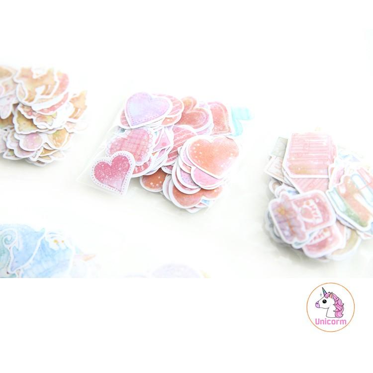 ( hàng có săn - đc chọn mẫu ) set 70 Sticker Romantic Sticker