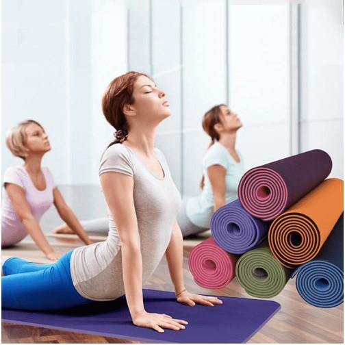 Thảm tập yoga 2 lớp 6mm cao cấp (giao màu ngẫu nhiên) siêu mềm