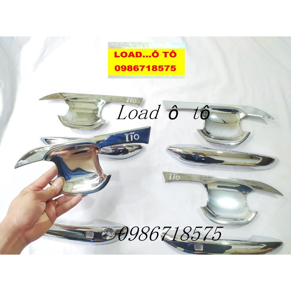 Ốp Tay Nắm, Hõm Cửa Xe Hyundai I10 2022-2014 Bản Hatback, Sedan Nhựa ABS Mạ Crom Sáng Bóng Cao Cấp