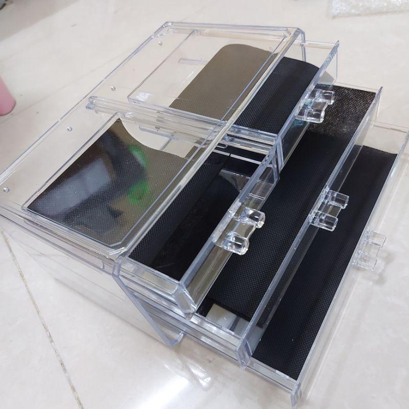 Kệ đựng đồ trang điểm mĩ phẩm mica 4 tầng_Bán thanh lý hàng lỗi do vận chuyển