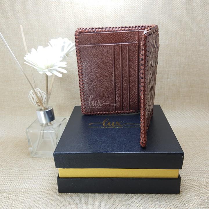 Ví Nam Da cá sấu LuxLeather LM1104 Đan viền thủ công - Một mặt Kiểu đứng - Da trơn