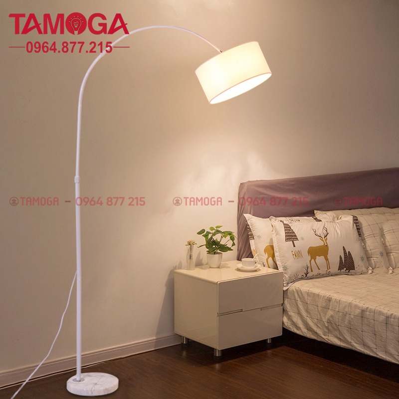 Đèn cây chụp vải trắng 9093A WH màu trắng TAMOGA LENIS