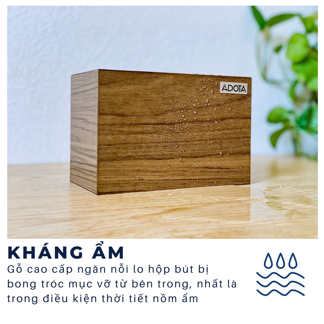 Combo: Kệ gỗ KG22S112 để bàn và hộp cắm bút đôi HB22M110 phong cách hiện đại sang trong ADOTA