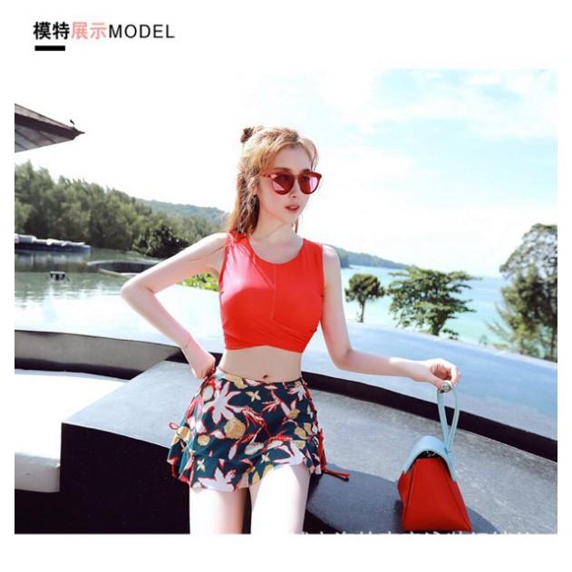 Bộ bơi bikini 3 mảnh áo+váy+quần đùi