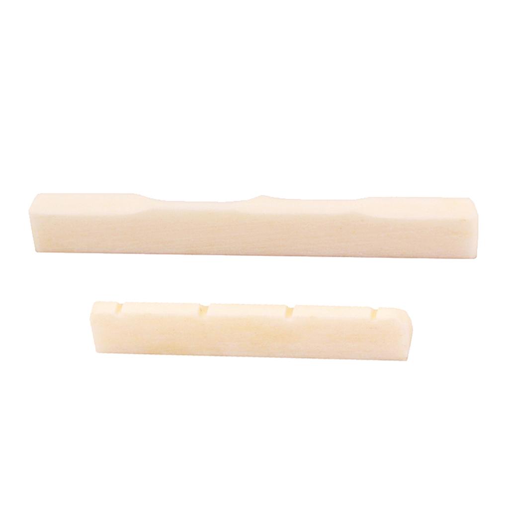 Slotted Buffalo Bone BRIDGE SADDLE AND NUT for 4-String Mini GUITAR