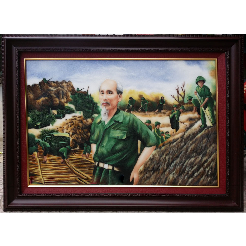 Tranh đá quý , Bác Hồ - Bác Giáp