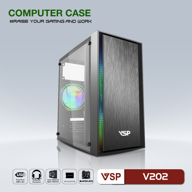 Case gaming &amp; Work VSP V202 - HN - Hàng Chính Hãng