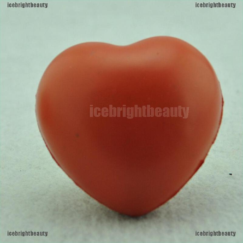 ICEB 1 X Heart Shaped Exercise Stress Relief Squeeze Elastic Rubber Soft Foam Ball