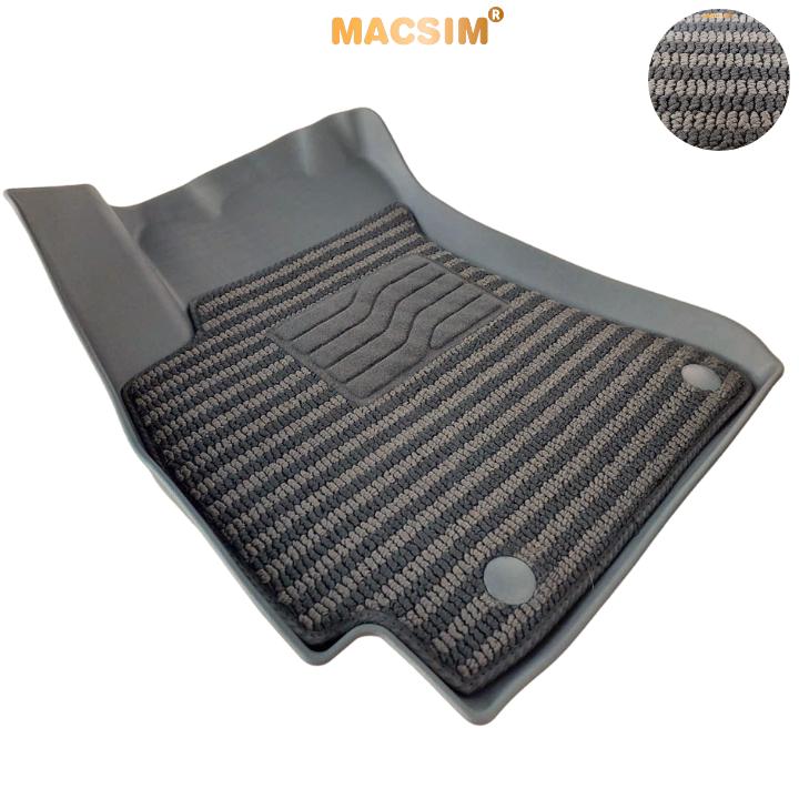 Thảm Lót Sàn 2 Lớp TPE Macsim Elantra 2023+ Chuẩn Form, Bền, Không Mùi (sd3 xám đen ct)