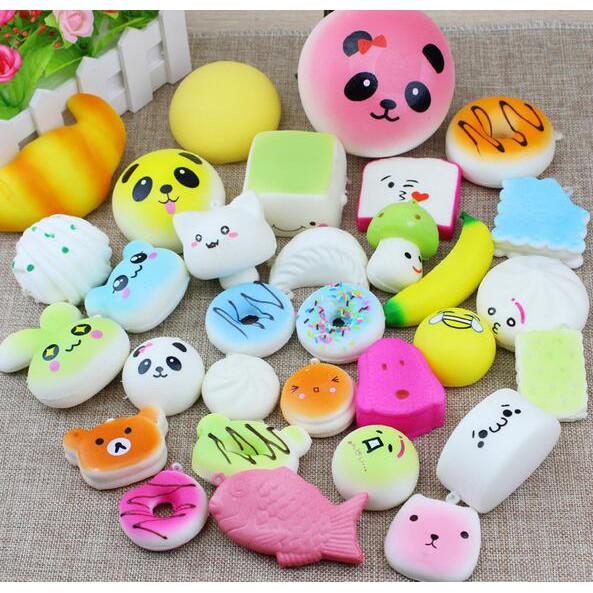 30 móc khóa squishy dẻo hình dáng ngẫu nhiên