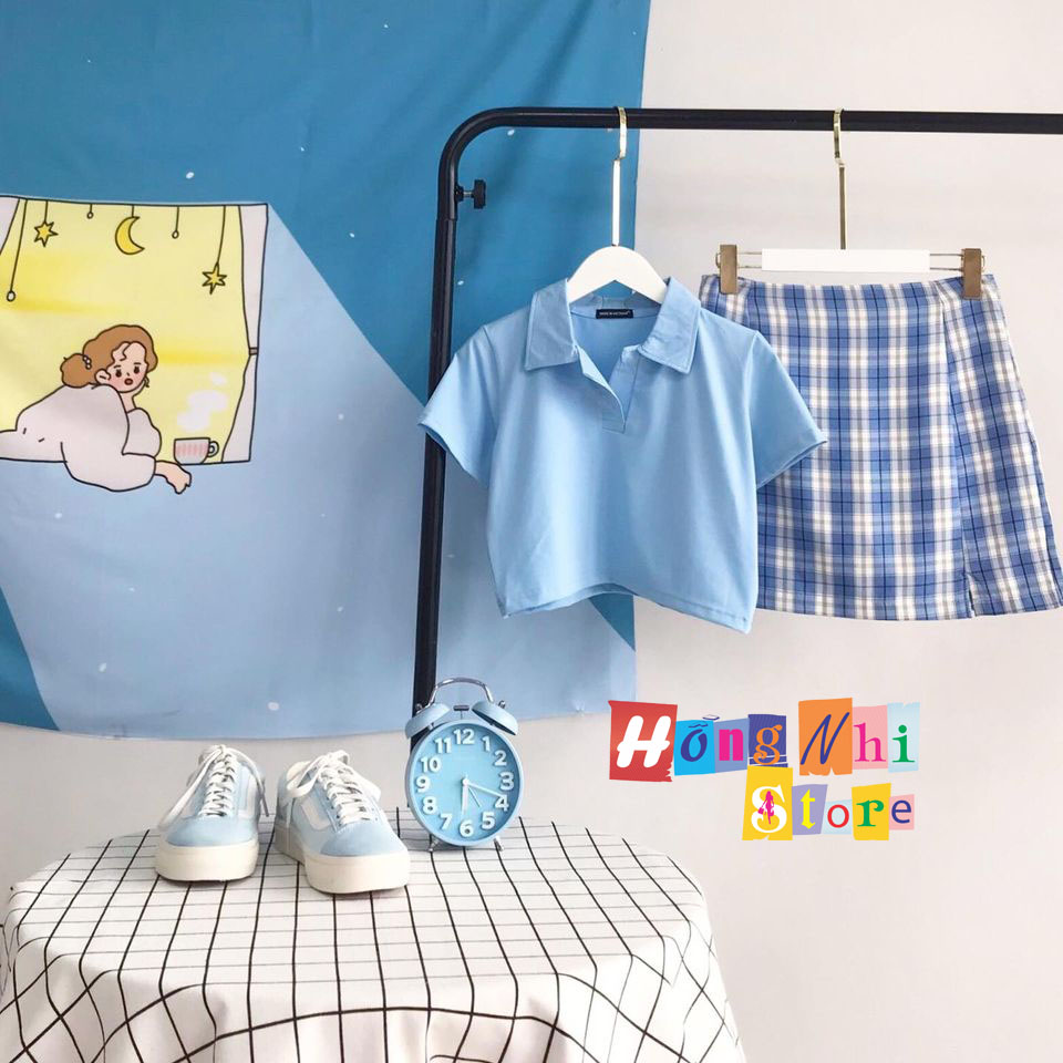 Áo Croptop Polo Ulzzang Dáng Ôm Tay Ngắn - MM