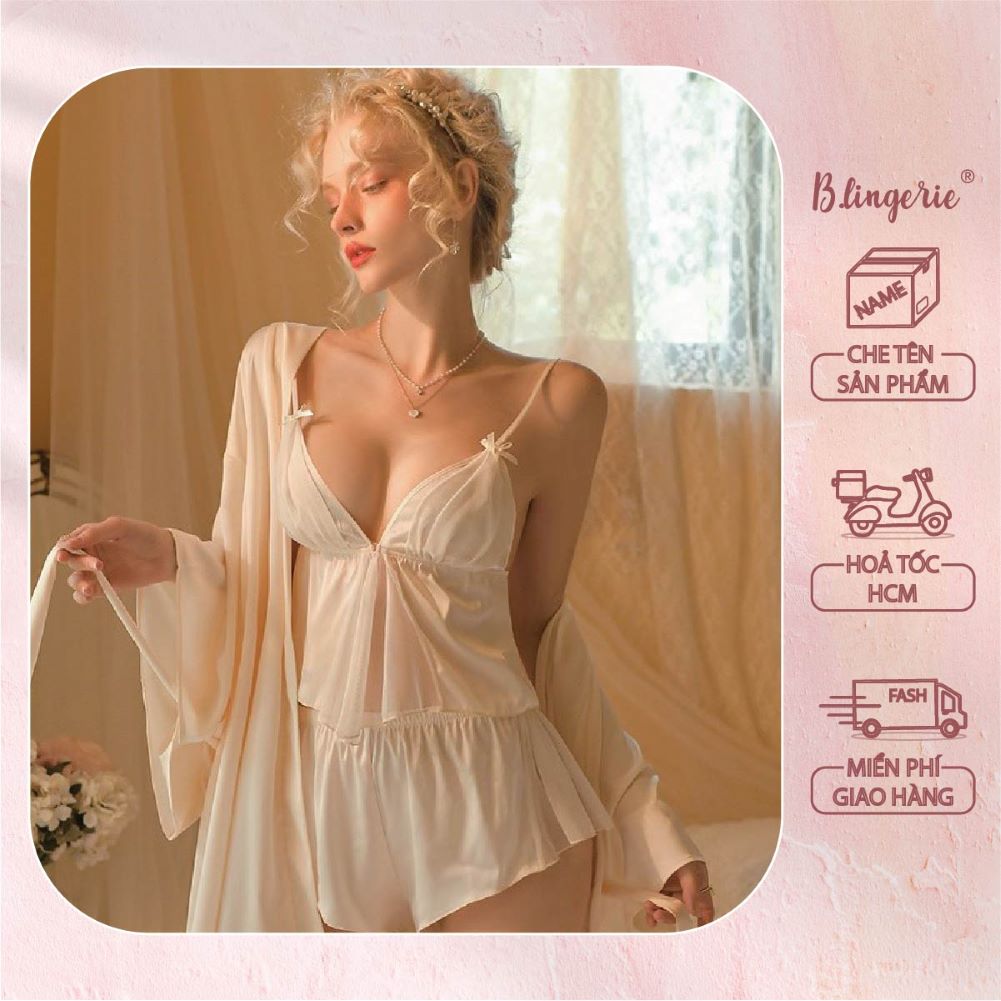 Bộ Đồ Ngủ Xẻ Tà Quý Phái (Không Kèm Áo Choàng) - B.Lingerie