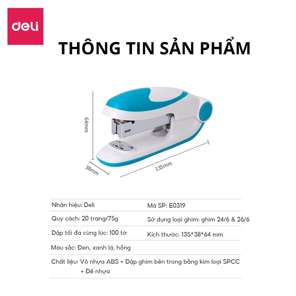 Dập Ghim Deli 20 Trang Deli - Sử Dụng Ghim 24/6 và 26/6 - Phù Hợp Học Sinh Văn Phòng - 1 Chiếc - E0319