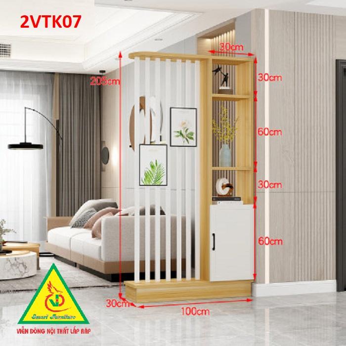 Tủ kệ trang trí kiêm vách ngăn phòng khách , nhà bếp 2VTK07 - Nội thất lắp ráp Viendong Adv