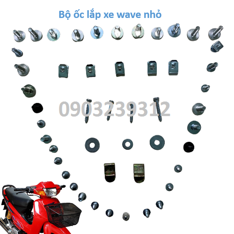 Bộ ốc xe wave thái -wave zx -wave nhỏ 110 đời 1997 đến 2005