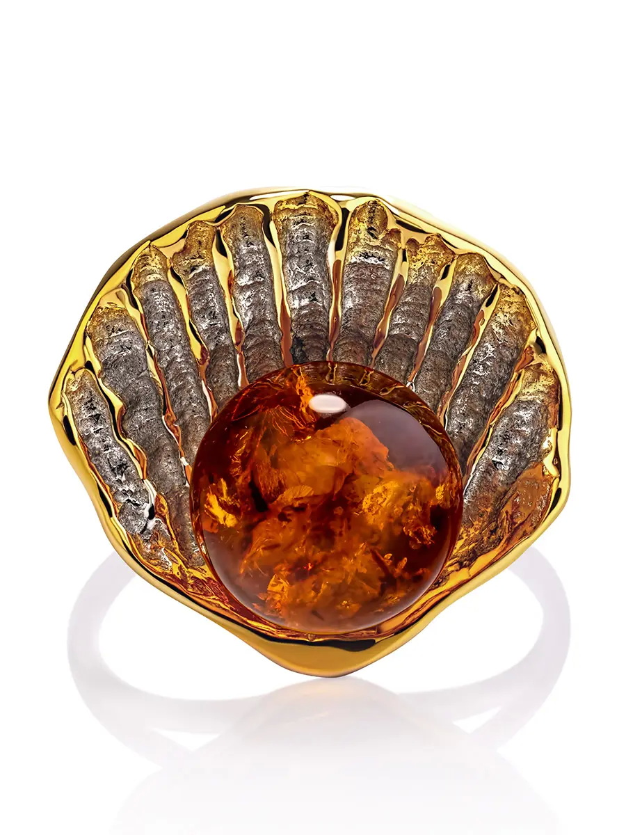 Nhẫn Hổ Phách Baltic Cognac
