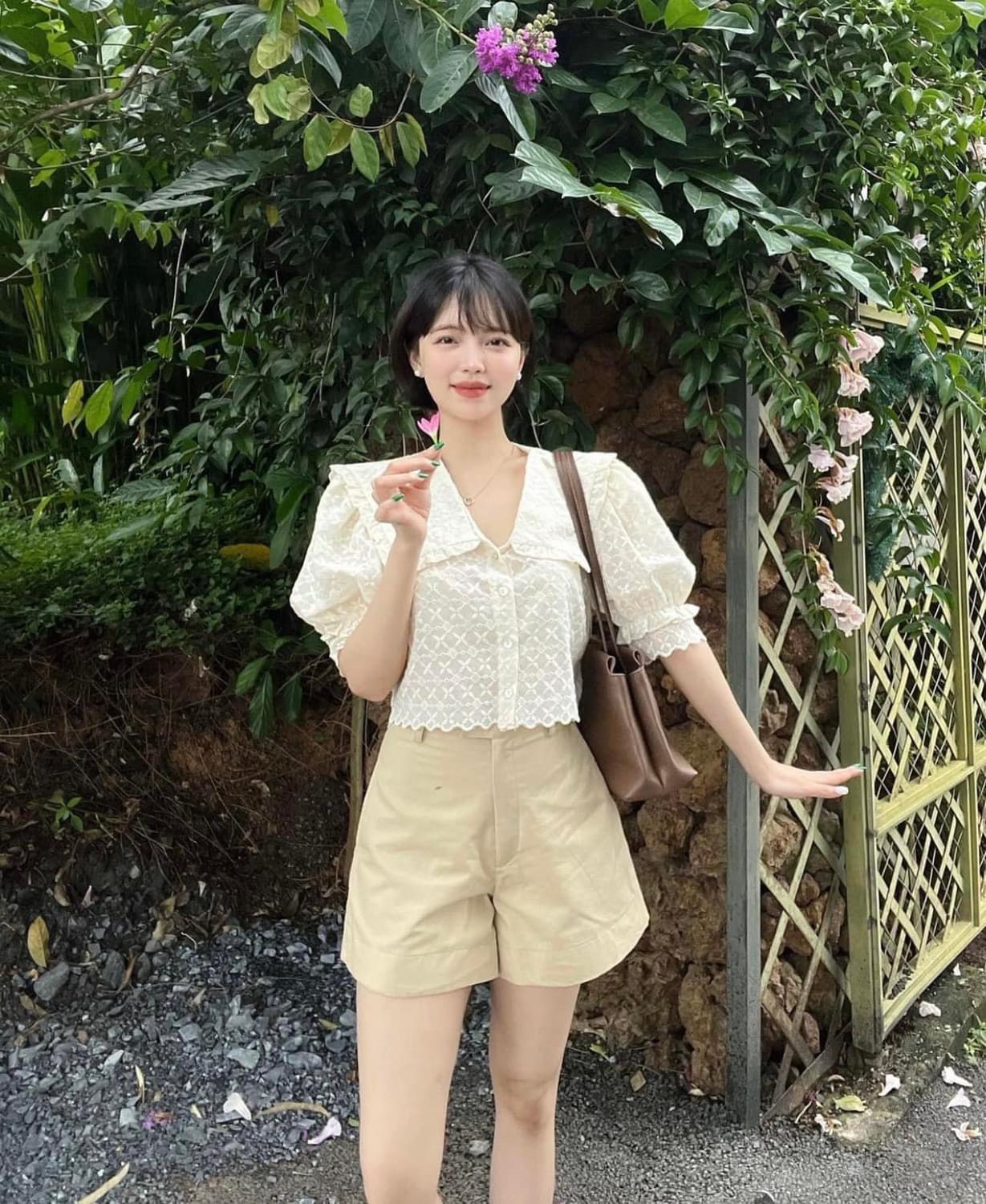 QUẦN ỐNG RỘNG NỮ KAKI NGẮN LƯNG CAO MÀU TRƠN PASTEL SHORTS DẠO PHỐ ĐI BIỂN ĐI CHƠI ĐI TIỆC