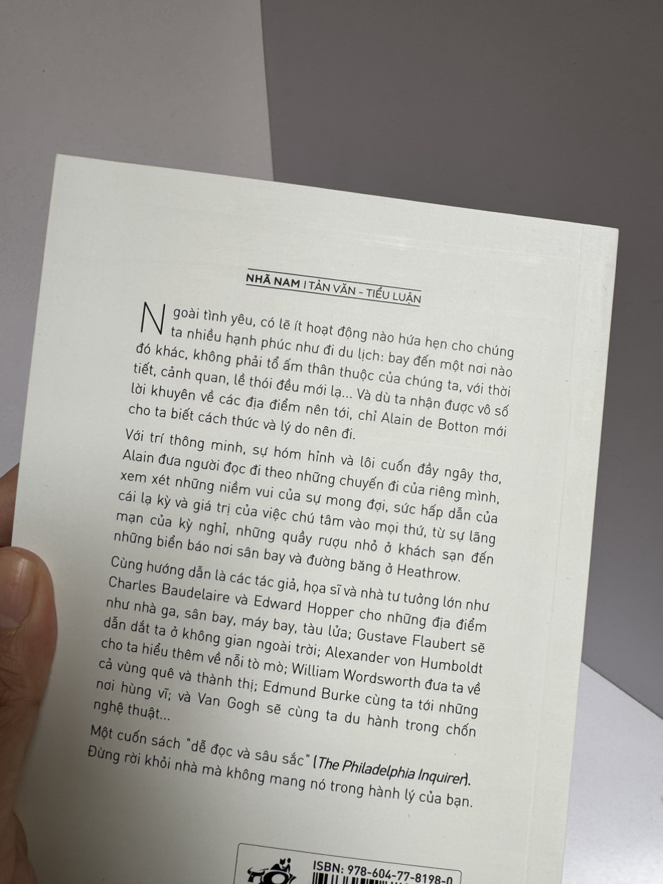 NGHỆ THUẬT DU NGOẠN - Alain De Botton - Đặng Ly, Đỗ Trí Vương dịch - Nhã Nam - Nhà xuất bản Thế Giới.