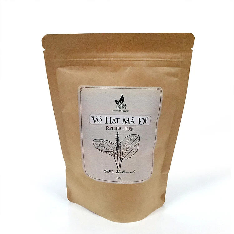 Vỏ hạt mã đề Viet Healthy 150gr, Vỏ hạt mã đề Viethealthy giàu chất xơ, hỗ trợ thải độc, làm sạch đường tiêu hóa