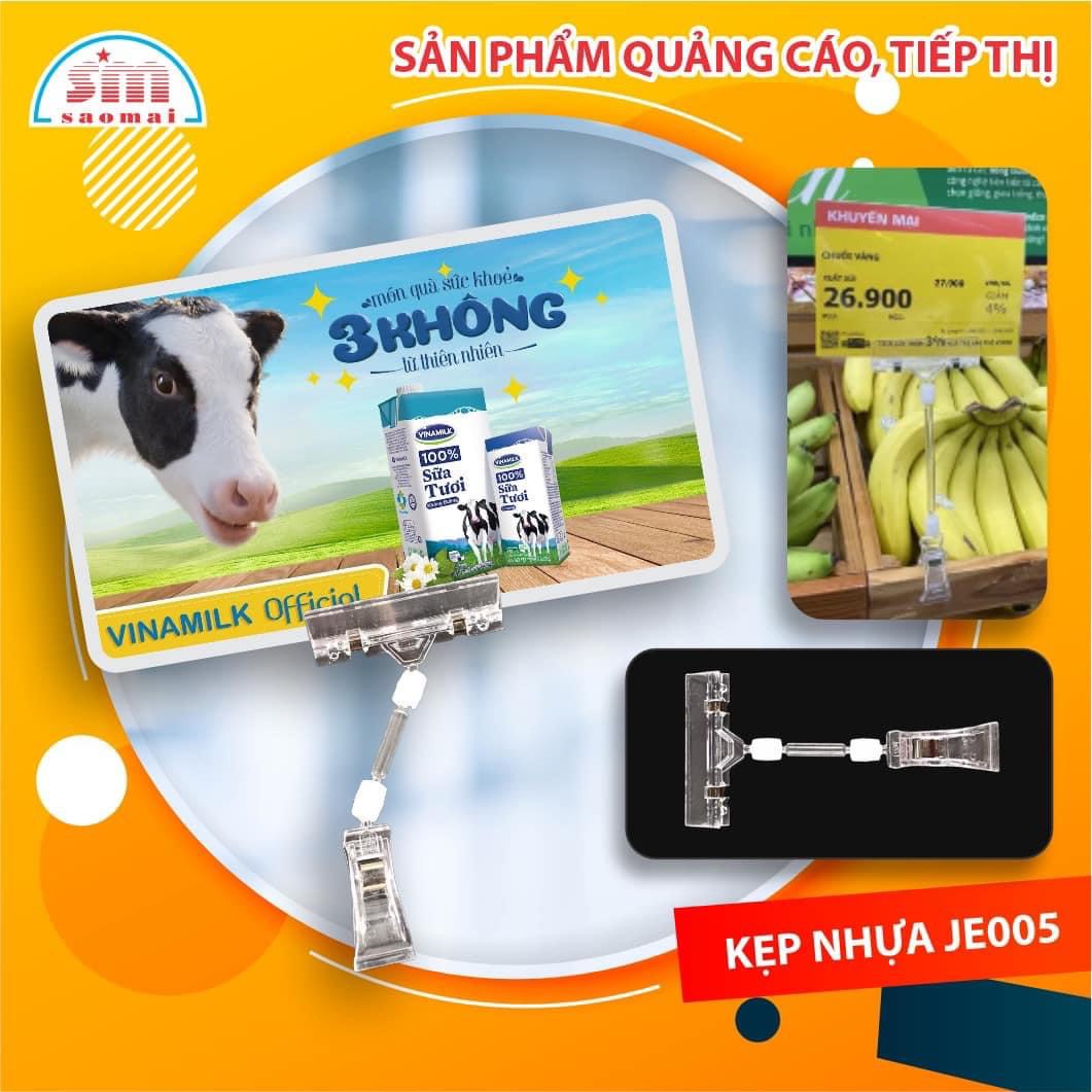 Kẹp nhựa JE005 16cm 2 đầu trắng trong - Bịch (4)