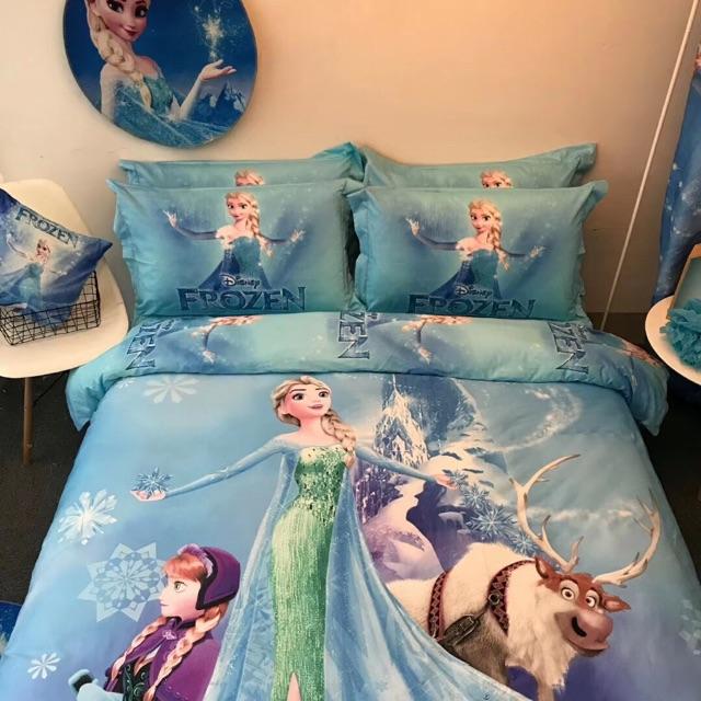 Set Cotton 3D Disney Hàng Nhập Khẩu Cao Cấp 4 Món dành cho các bé Công chúa elsa mẫu 1