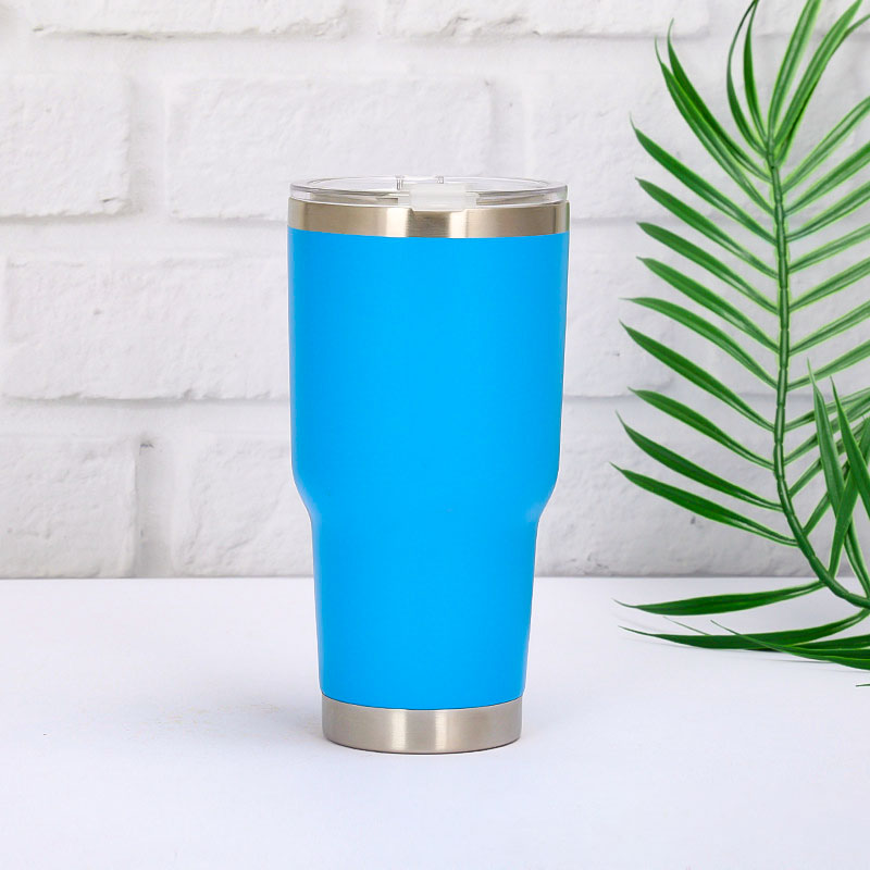 Ly Giữ Nhiệt Matte 3 Lớp Inox304 900Ml - Tặng Kèm Túi Và Ống Hút - Xanh Da Trời