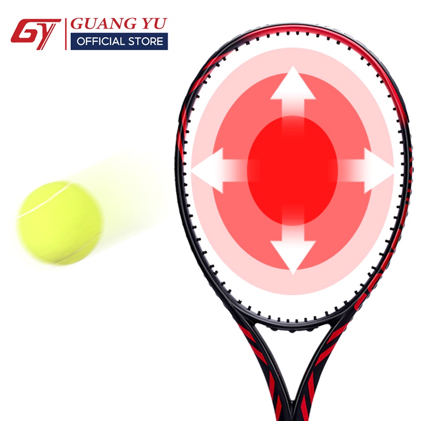 Vợt Tennis GUANG YU Khung Sợi Carbon Cao Cấp Tặng Kèm Bộ Đế Và Bóng Tập Luyện