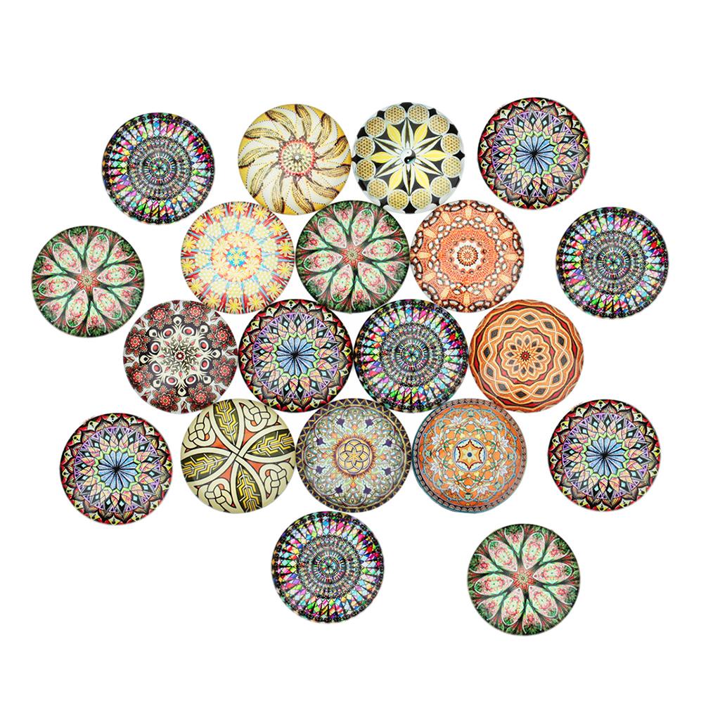 20 Miếng Kính Flatback Thêu Sò Dome Cabochons Cho Nghề Thủ Công Phụ Kiện