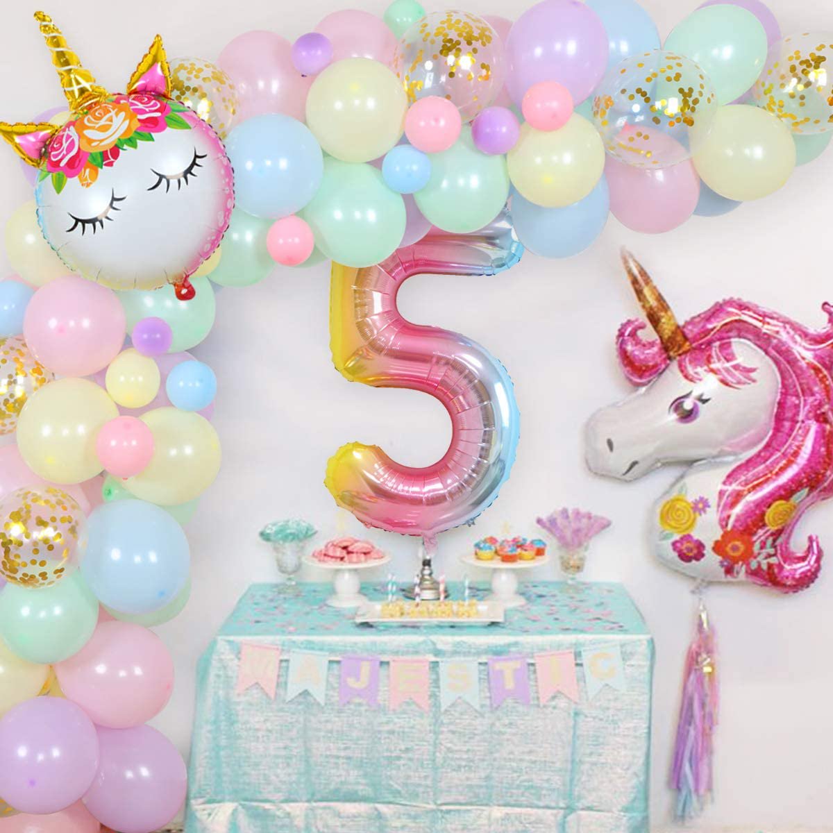 Bộ bong bóng trang trí kỳ lân cho bé giá rẻ Unicorn birthday set upkp40