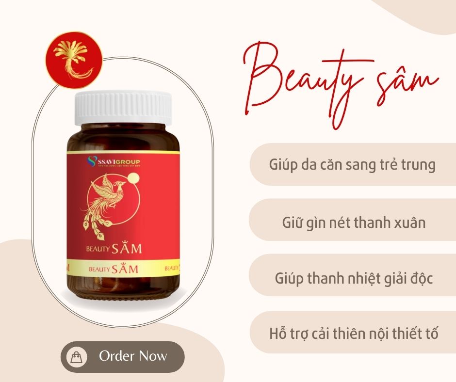 Viên uống Đẹp Da (BeautySAM) - Da sáng bóng, nhẵn mịn, hồng hào từ bên trong một cách tự nhiên, nâng cao thể trạng, thải độc và thanh lọc cơ thể, Cải thiện nội tiết tố nữ