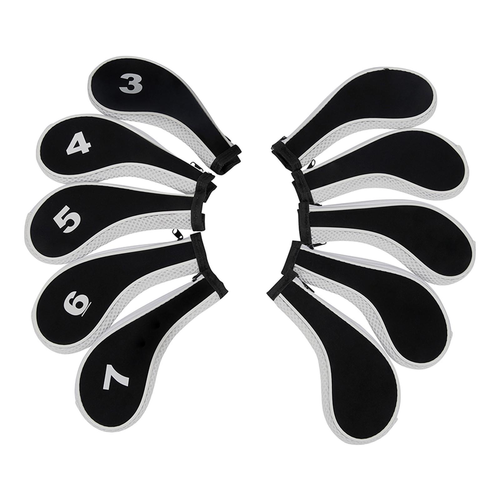 10x Golf Iron Headcover Golf Club Head Cover Putter Sleeve for Outdoor Sports Training