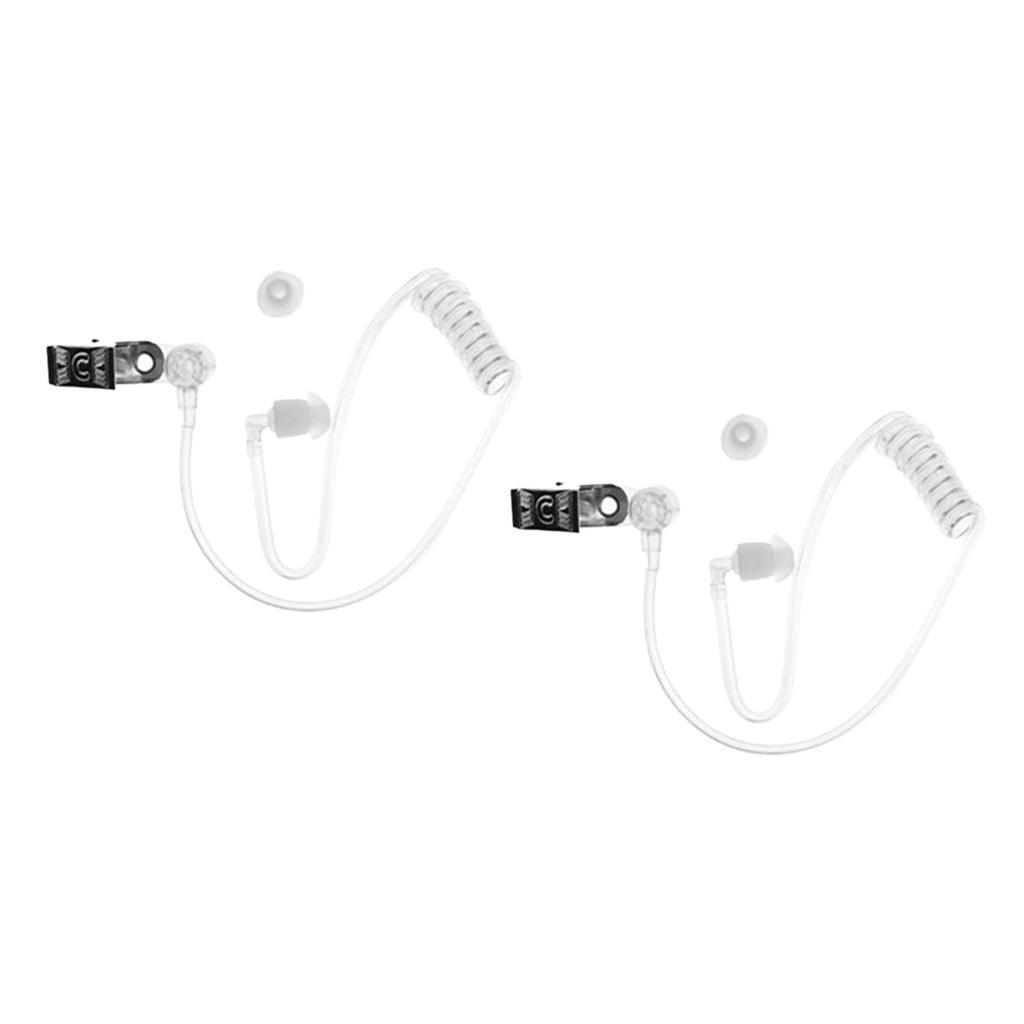 2 Pack Replacement Clear Acoustic Tube for Two  Earpiece and Headset,