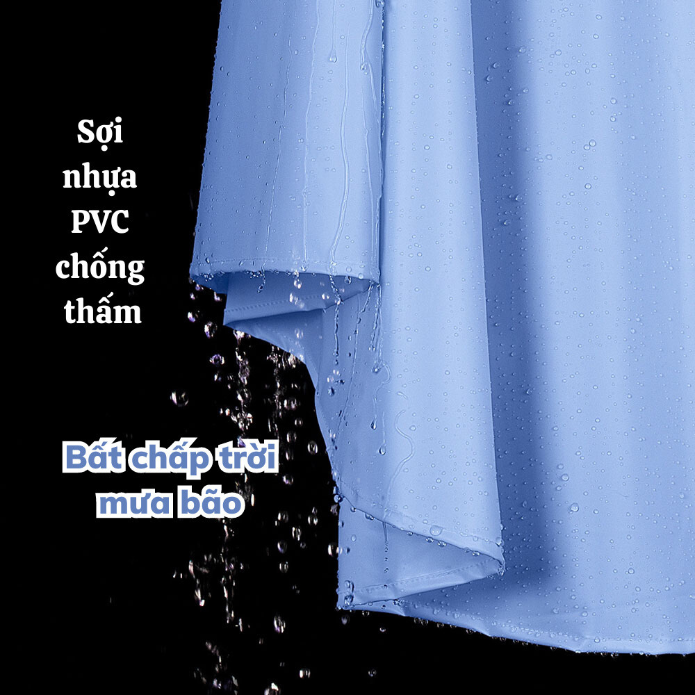 Áo Mưa Nửa Trước Trong Suốt Cho Mẹ Và Bé, Che Phủ Toàn Thân, Kèm Kính Chắn Mưa Loại 1 Đầu - Giao Màu Ngẫu Nhiên
