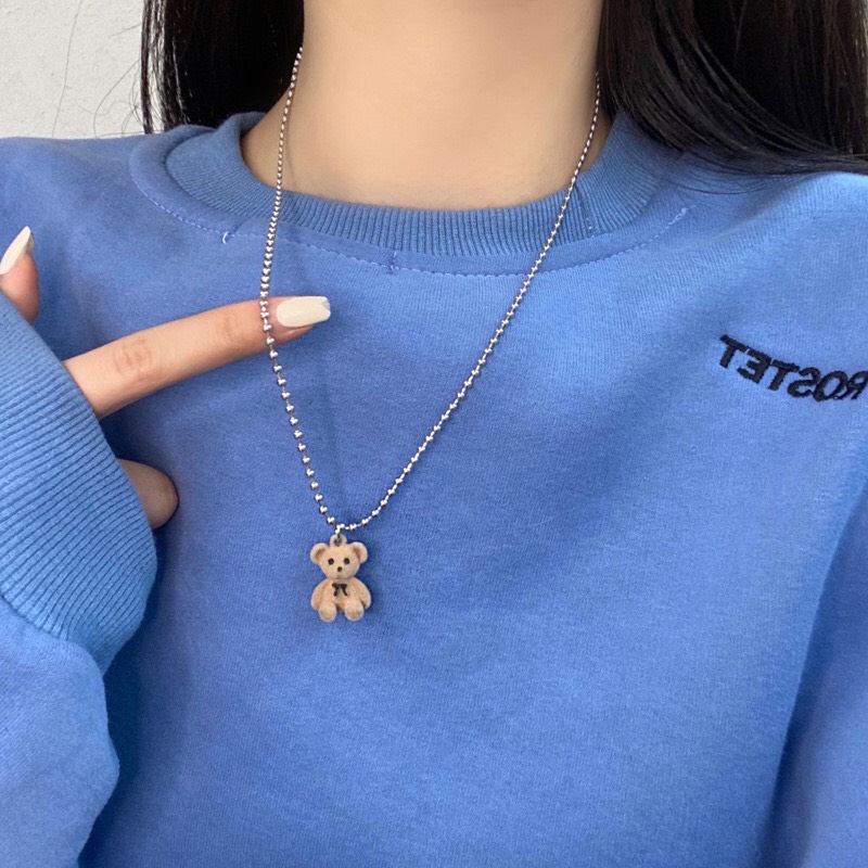 Dây Chuyền Trang Trí Mặt Hình Chú Gấu Phong Cách Hip Hop Hàn Quốc Cá Tính Dành Cho Nam Nữ