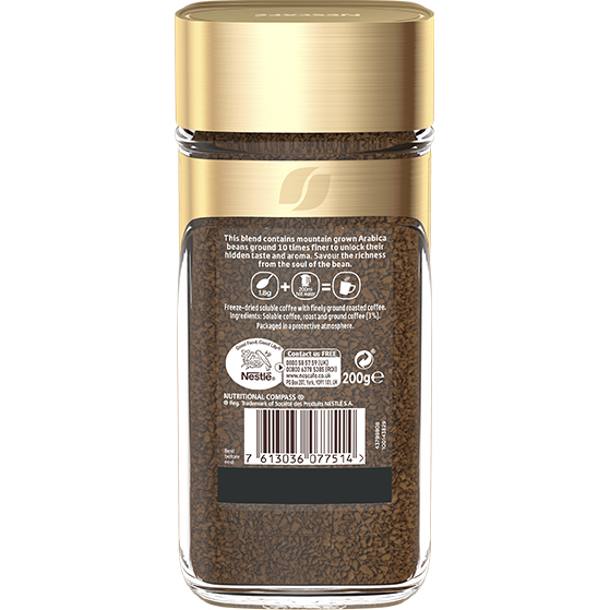 Cà phê Arabica nguyên chất hòa tan Nescafé Gold Blend 200gr - Nhập khẩu Anh